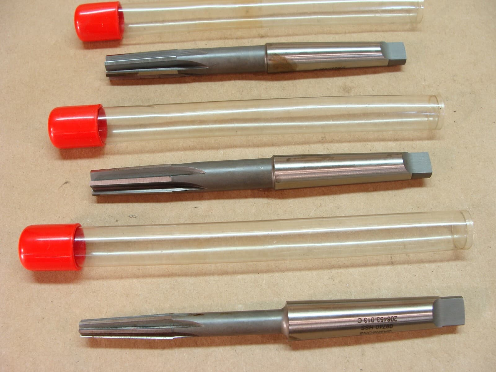 NEW lot of 3 Gammons 2MT 2 Morse taper pin reamers 9/16 - 5/8 & 21/64 - 15/32 2