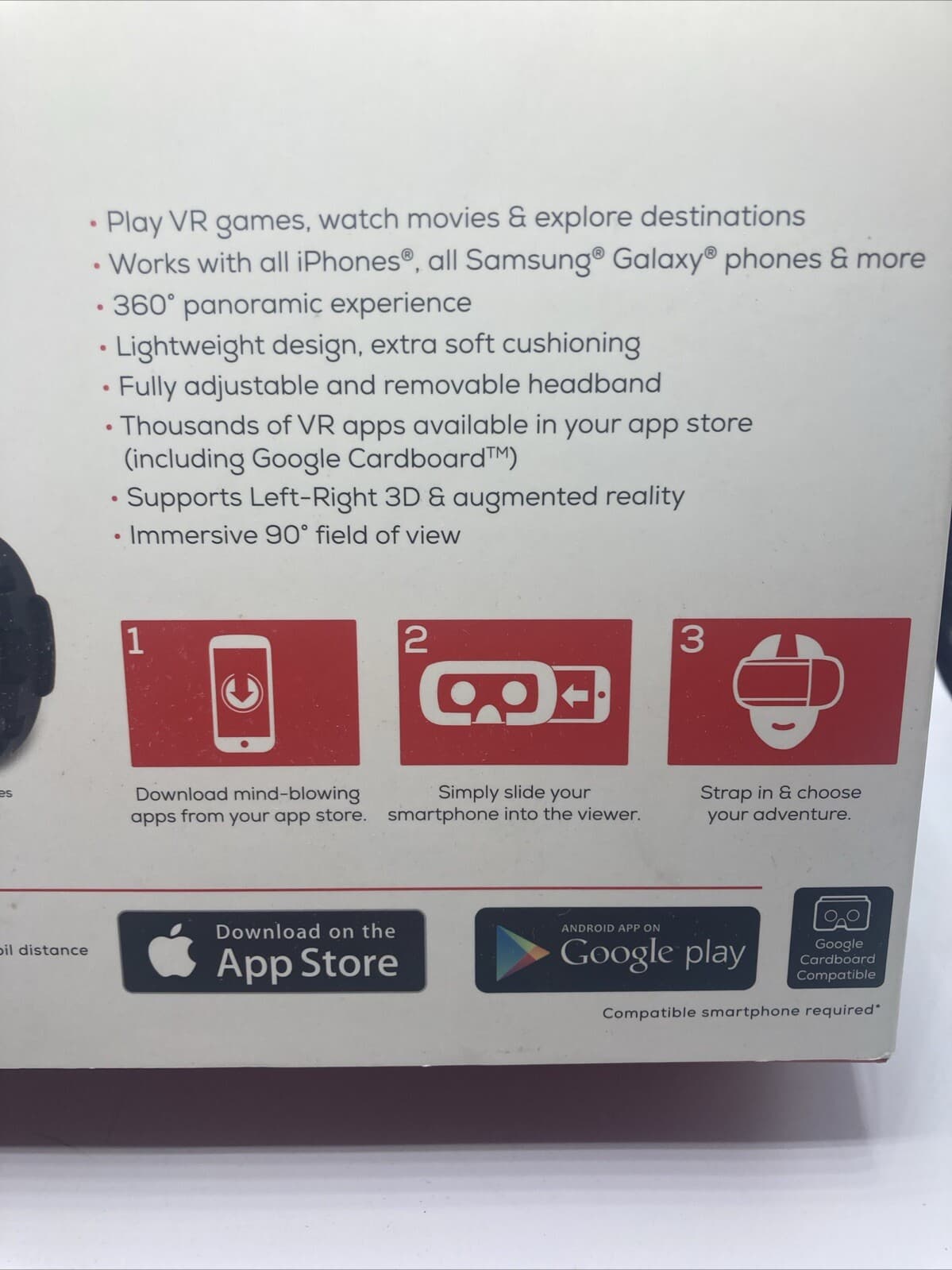 EVO NEXT VR Virtual Reality Headset Smartphone MI-VRH01-101 Android & iPhone NEW 6