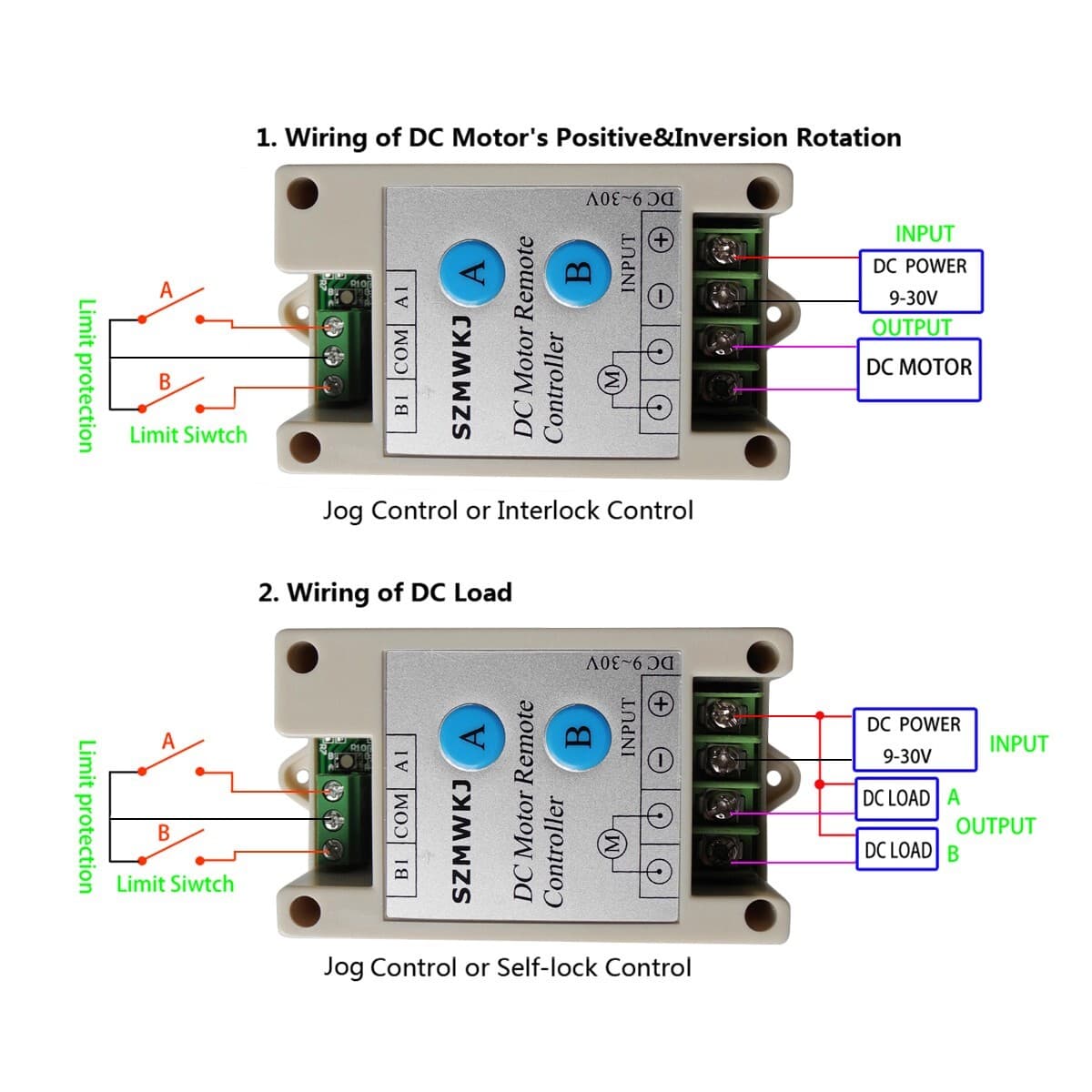 10A DC 9-30V Linear Actuator Remote Control DC Motor Switch Wireless Controller 4