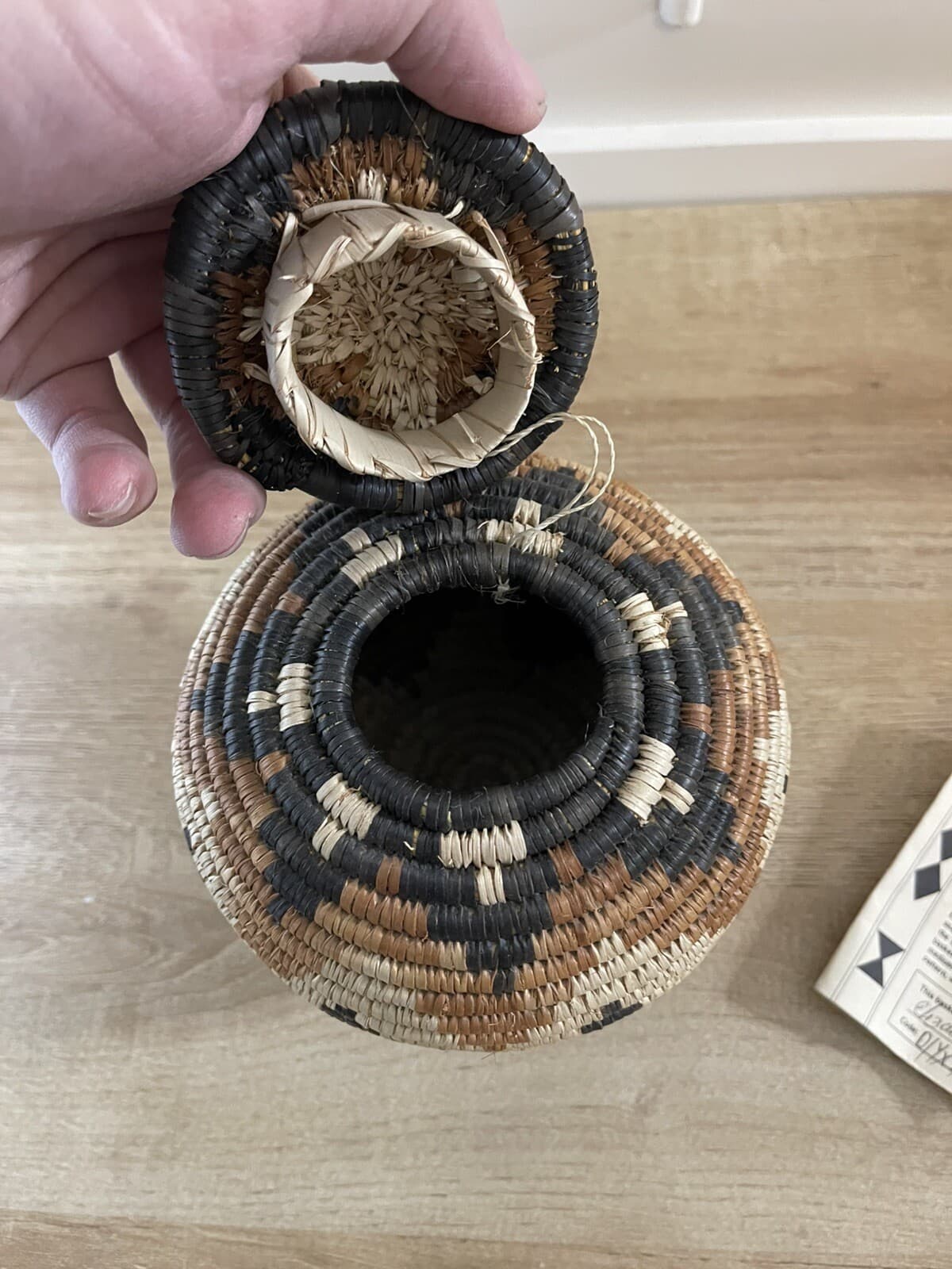 Traditional Zulu Tribe Basket w/ Paperwork - Handmade in KwaZulu South Africa 3