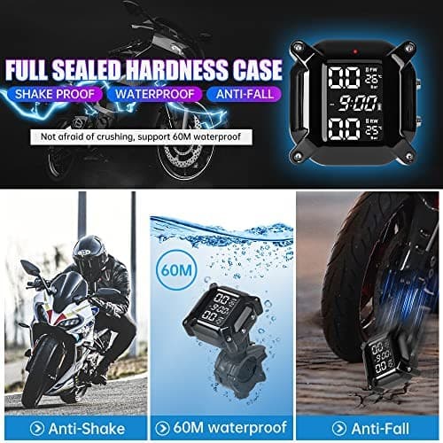 Motorcycle TPMS Wireless Tire Pressure Monitoring System, IP67 Waterproof  4