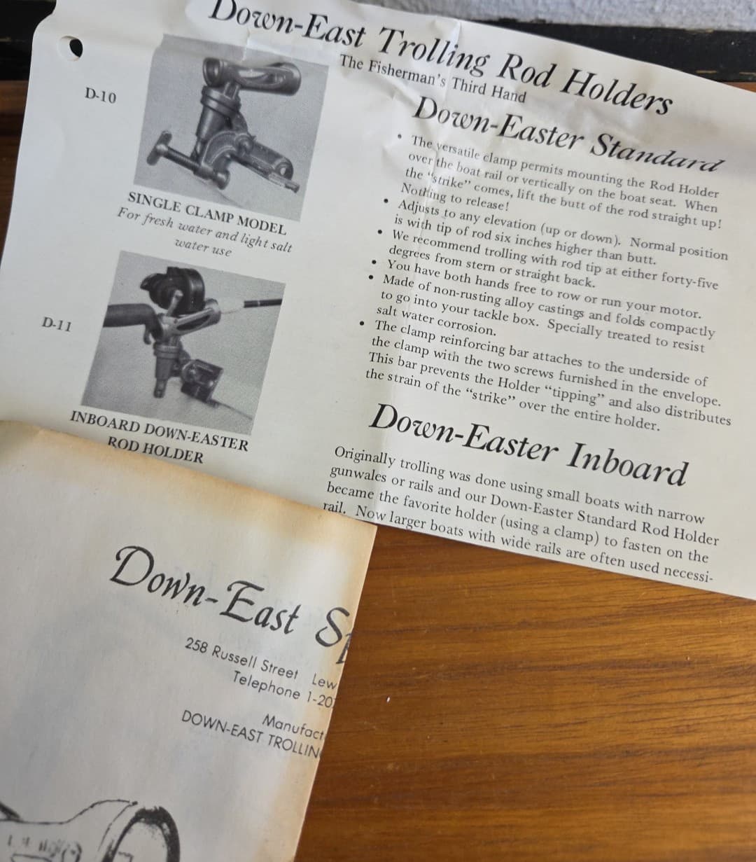 Vintage Down East Salty S-10 New Box Fishing Rod Holder Sportscraft Maine Unused 5