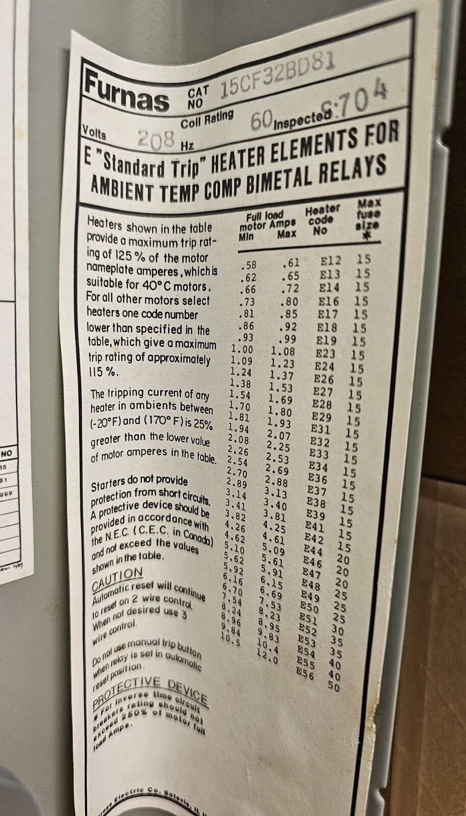 FURNAS STARTER IN ENCLOSURE 15CF32BD81 2