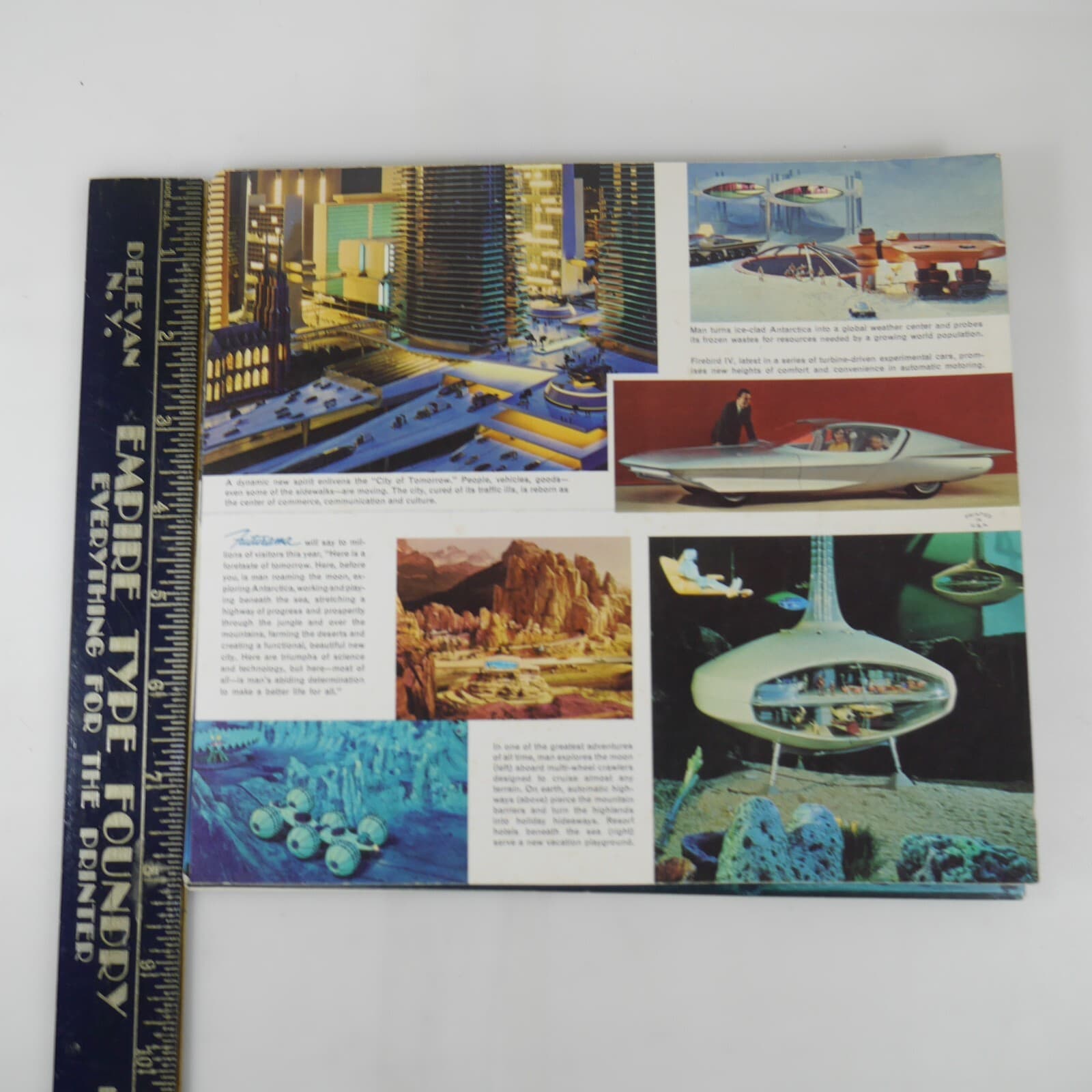 1965 NY World Fair General Motors Futurama Unused Postcard Mailer Brochure 1964 4