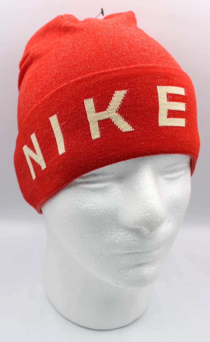 Nike Dri-Fit Trail Knit Beanie Hat Adult Picante Red/Pearl White 2