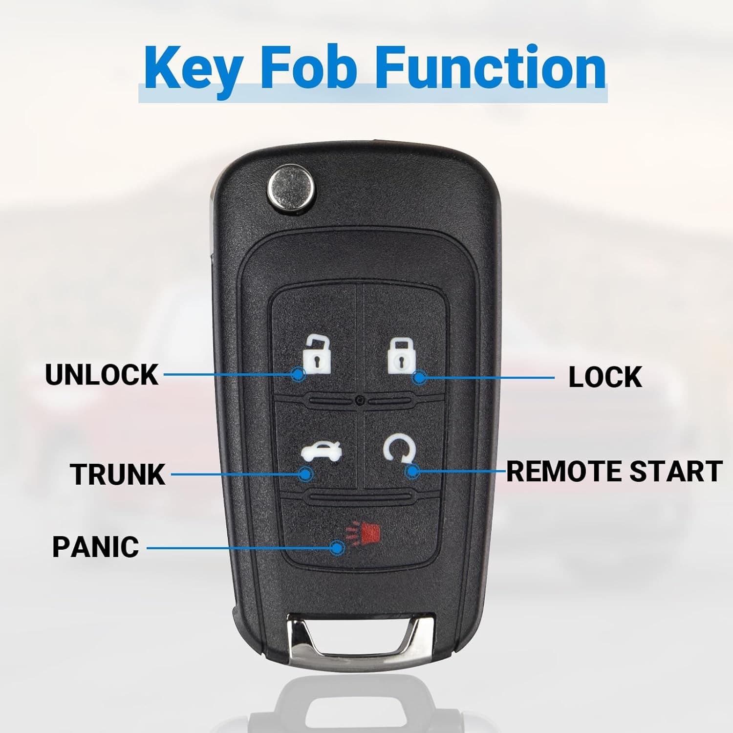 Car Key Fob Keyless Entry Remote Compatible with 2010-2019 Chevy Cruze/Camaro/Im 5