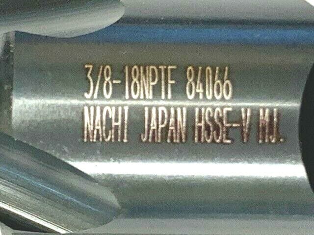 3/8" - 18 NPTF 4 FLUTE SPIRAL FLUTE HSS STEAM OXIDE PIPE TAP NACHI 84066 3
