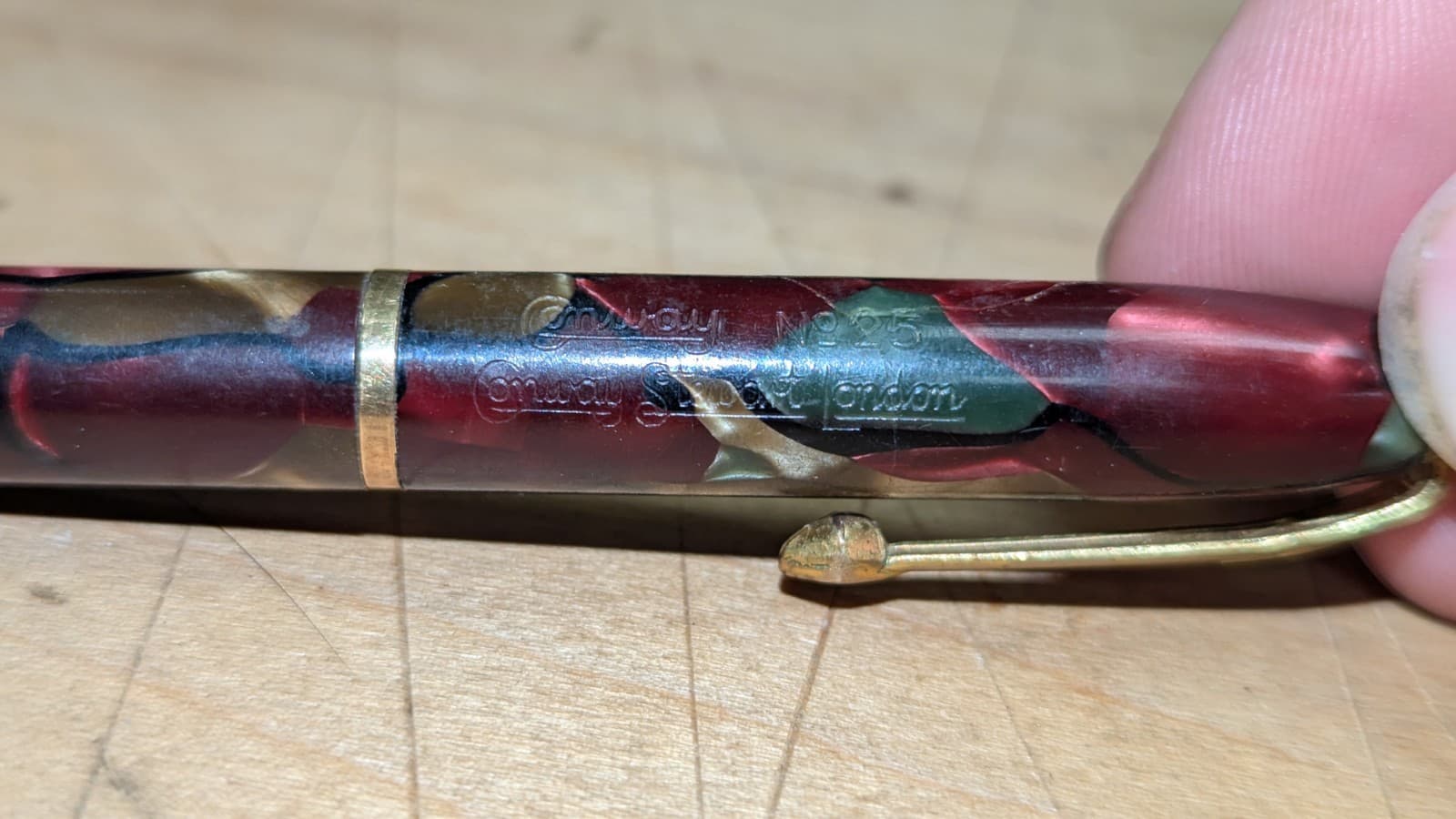 CONWAY STEWART DINKIE 550 FOUNTAIN PEN & PENCIL SET No. 25 GOLD 14 CT READ! 3