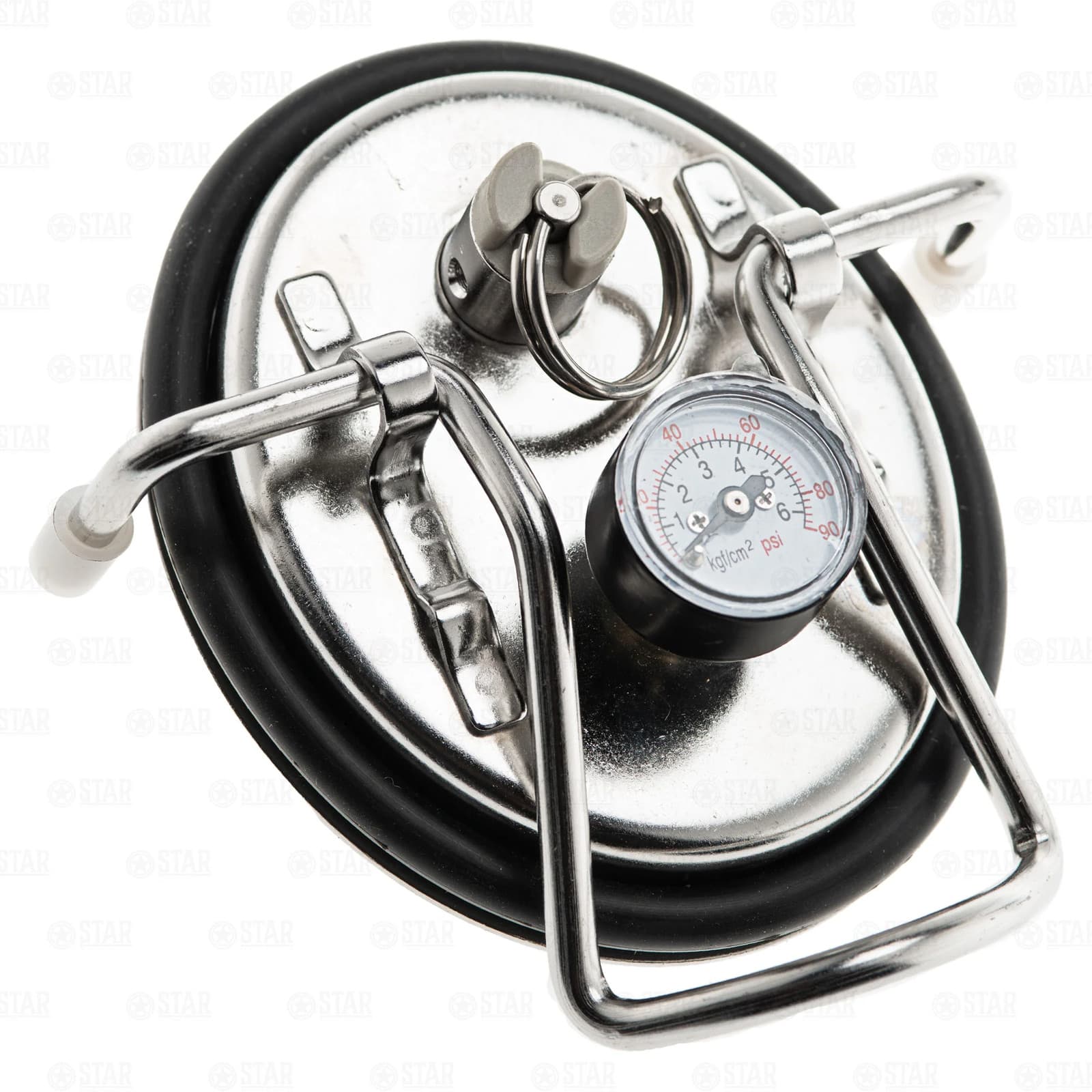 Ball Lock Corny Home Brewing Keg Replacement Lid - 0-90psi Pressure Gauge + PRV