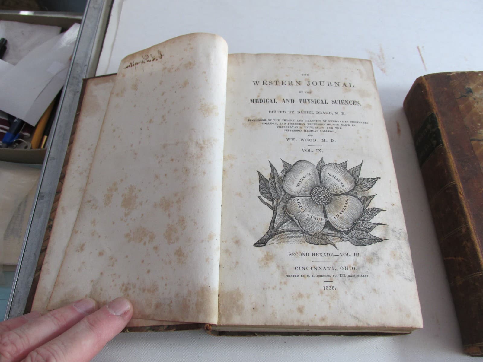 2 Vols.1836-1837 THE WESTERN JOURNAL OF MEDICAL & PHYSICAL SCIENCES Daniel Drake 5