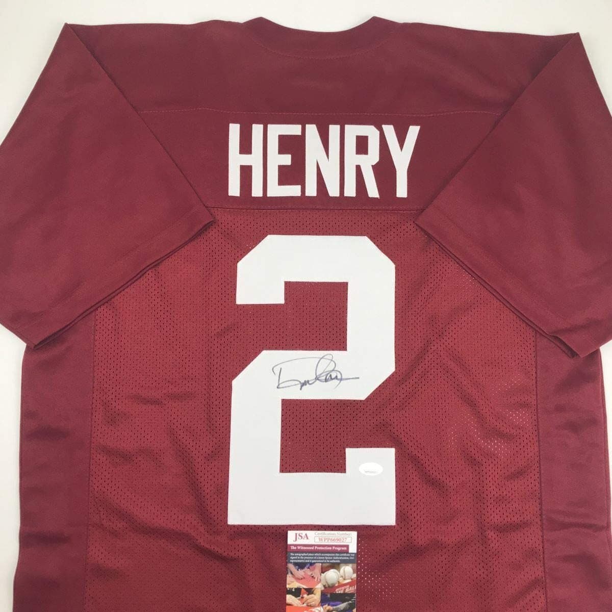 Autographed/Signed Derrick Henry Alabama Red College Jersey JSA COA 2