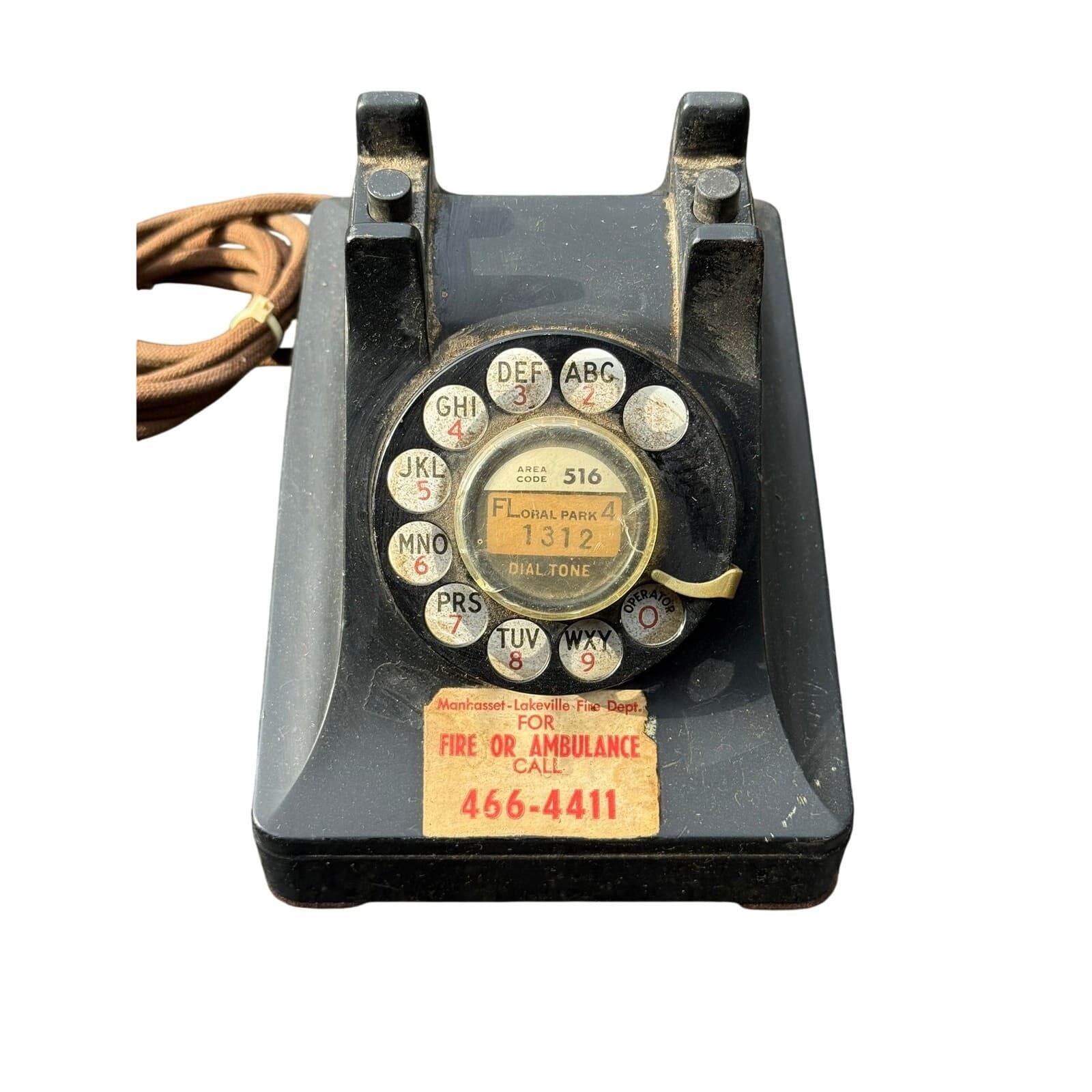 Vtg Bell System Western Electric F1 Black Rotary Dial Desk Phone Untested 2