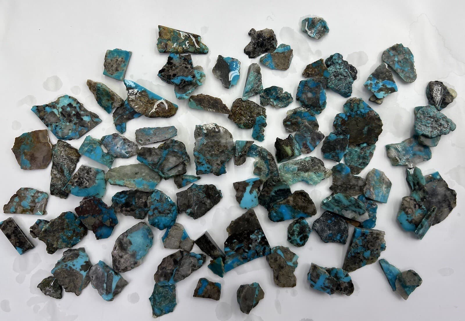Turquoise Morenci rough slices 148 grams 740 carats