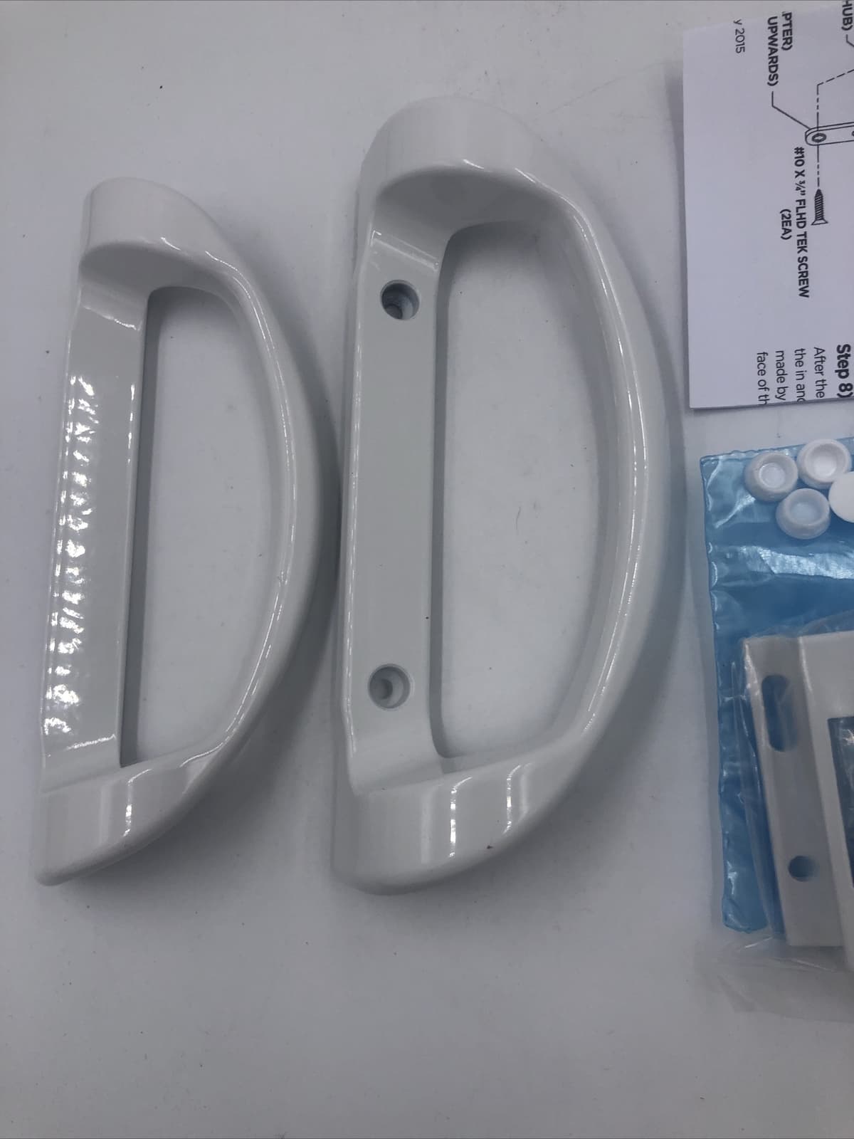 Sliding Glass Patio Door Handle Set Non-Keyed Bottom Lever 252891-WH, 2806-30SW 3