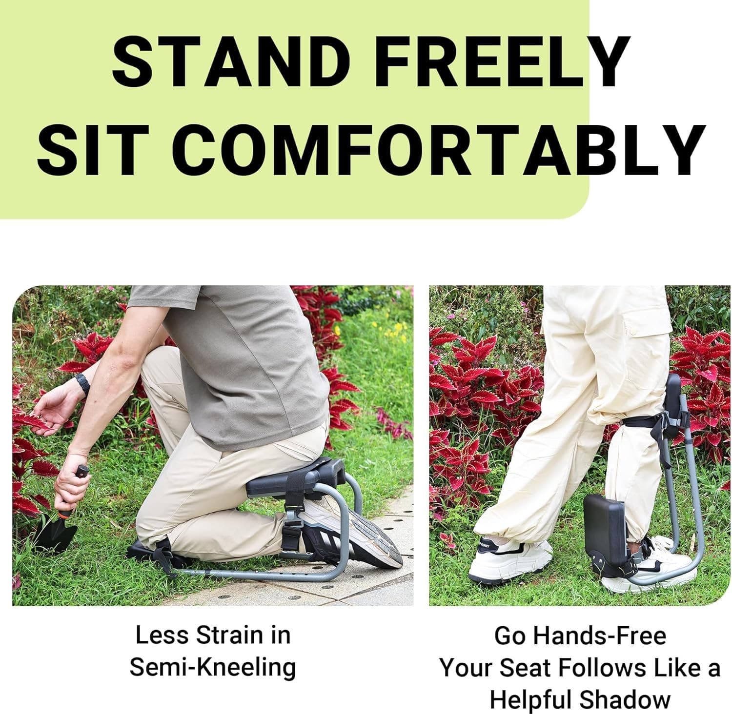 Knee Seat for Gardening with Straps – Ergonomic Garden Kneeler and Seat with K 3