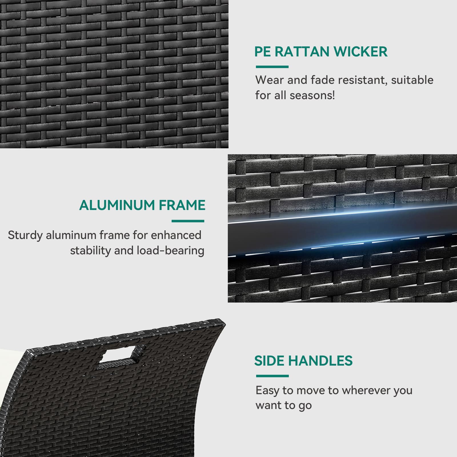 Beuloke Patio Furniture Outdoor Storage Bench Deck Box Rattan Style Deck Box 4