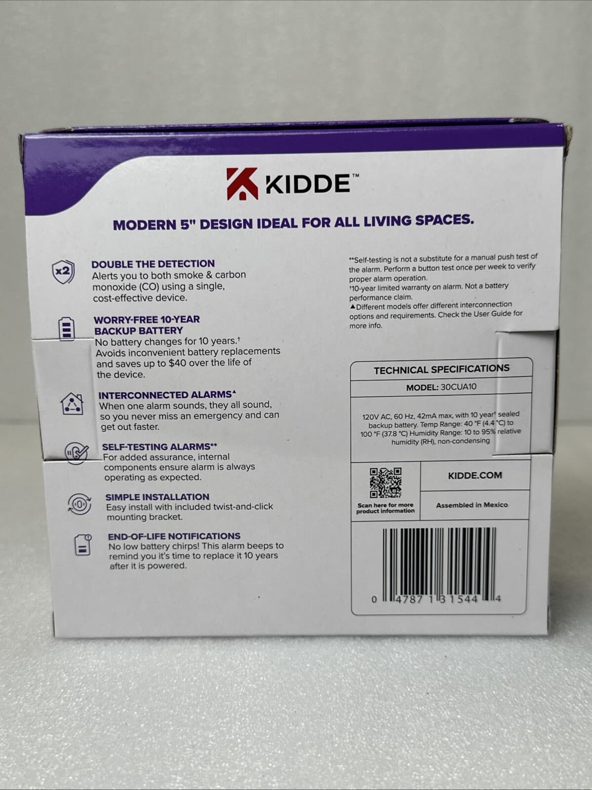 Kidde 30CUA10 Smoke & Carbon Monoxide Alarm Hardwired 10-Year Battery | NEW 3