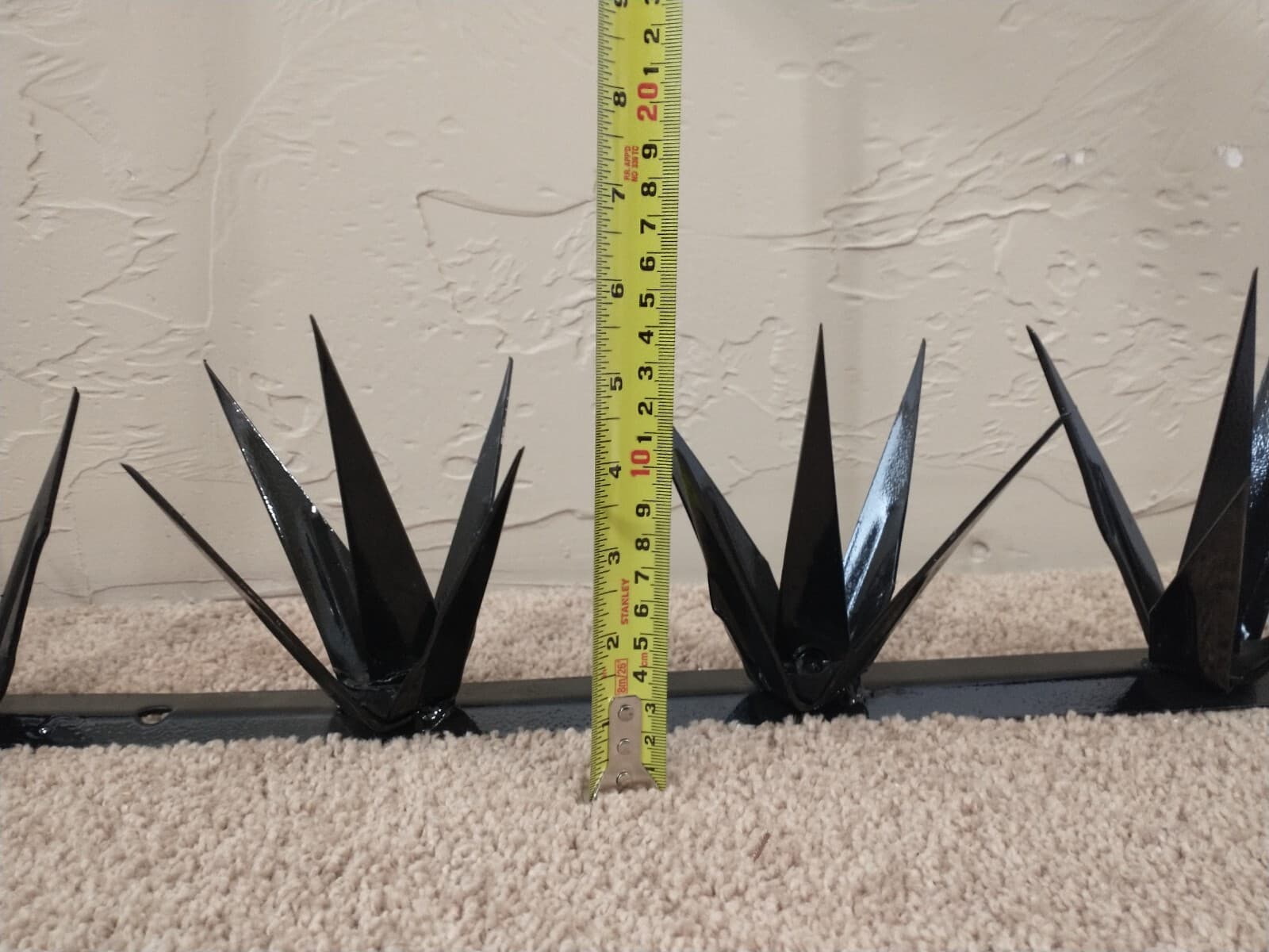 Steel Security Wall Spikes, Anti-Climb Metal 3.25 feet long total,  5" tall 5