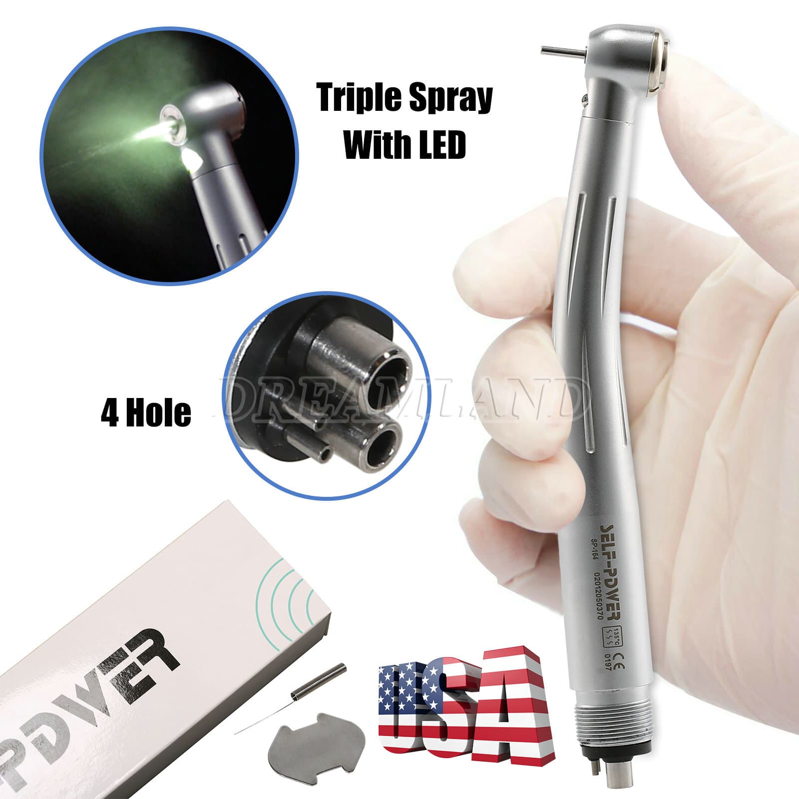 Estilo NSK Dental Pieza mano LED de alta velocidad Pana MAX EK LED 2 & 4Hole USA 3