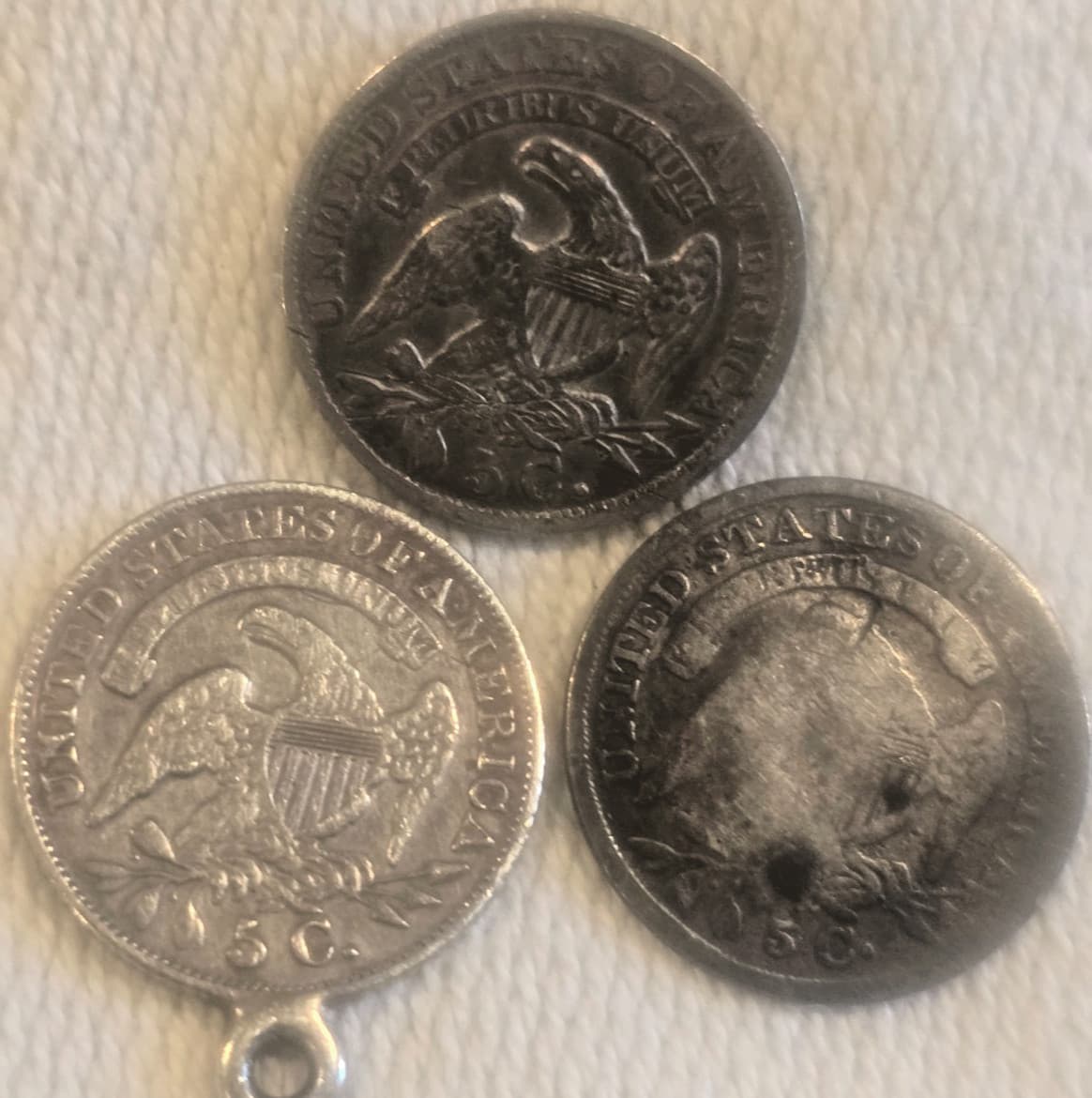 Six (6) CAPPED BUST  Half-Dimes  1929, 1831, 1833 (2), 1834, 1835 (sm date) 6