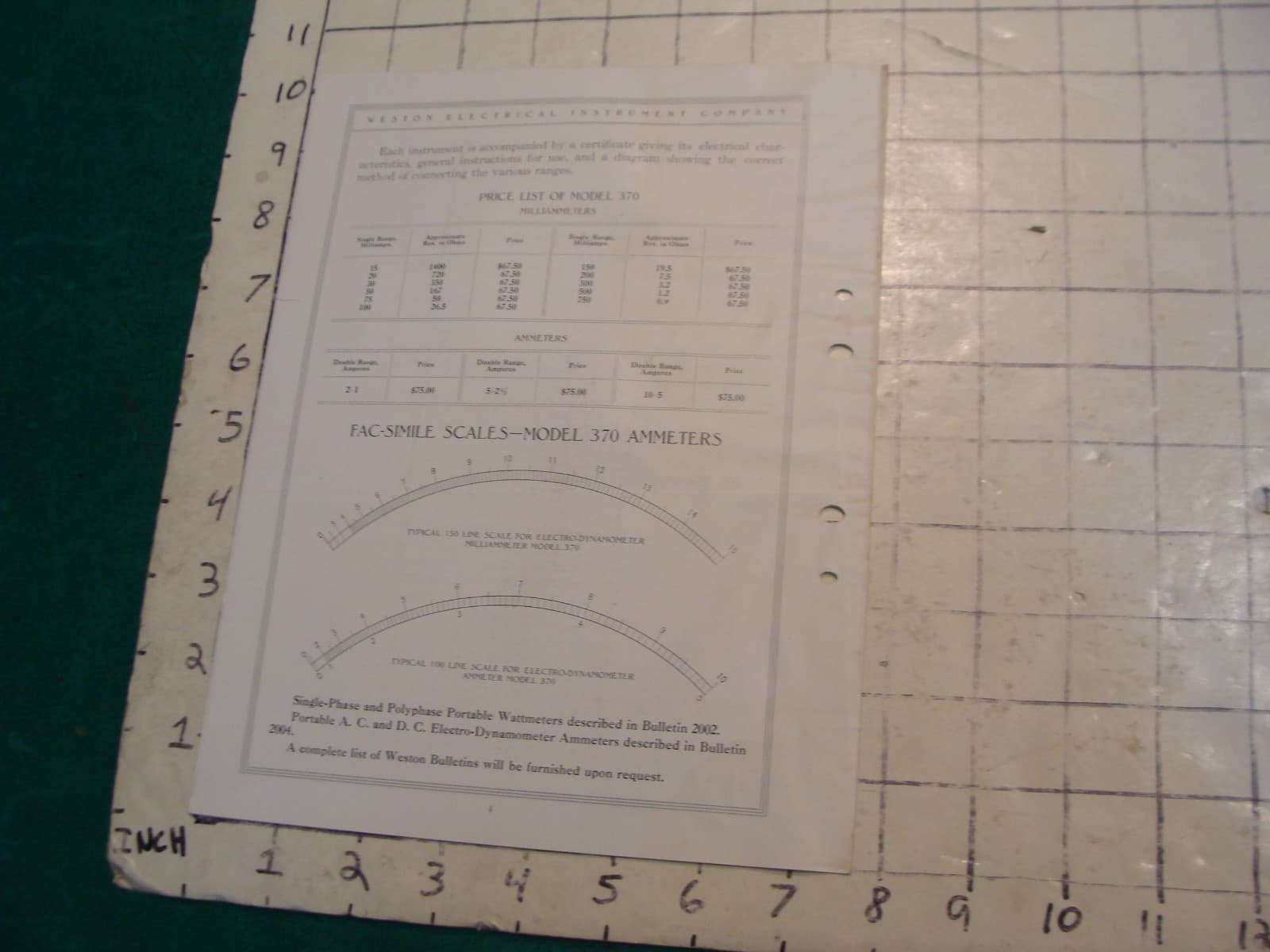 orig. 1915 WESTON Electric inst. co bulletin: A.C. & D.C. PORTABLE AMMETERS 3
