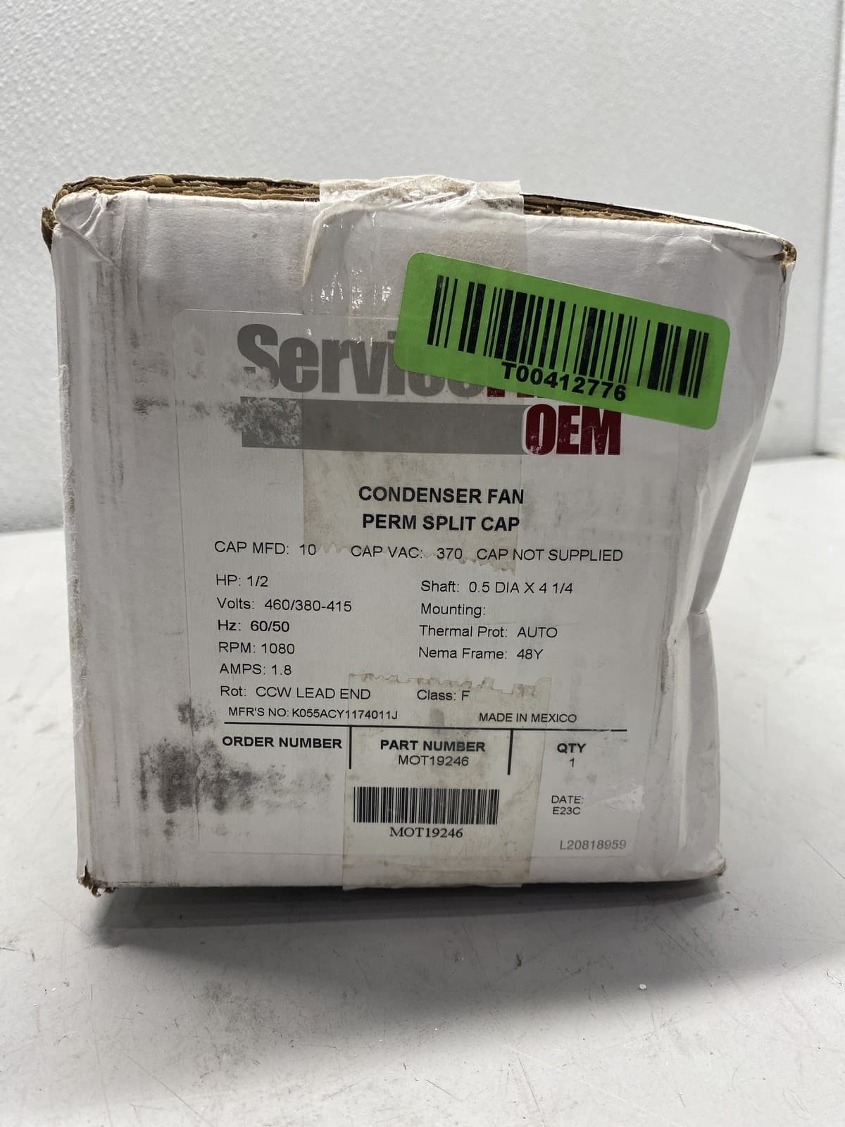 Safety First Upgraded Condenser Fan Motor 1100 RPM 1/2 HP MOT19246 3