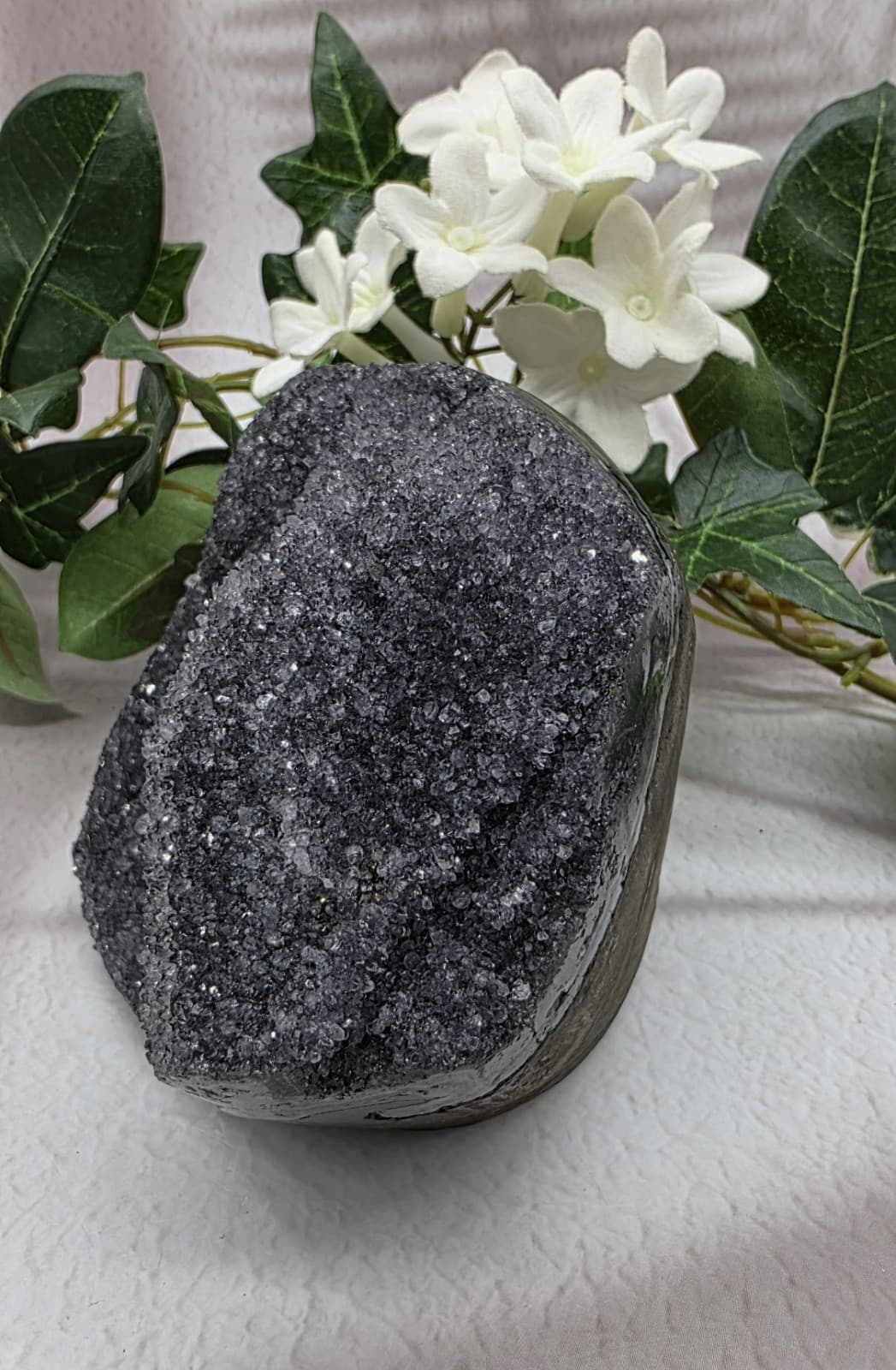 Black Amethyst Geode  Uruguay Amethyst Cut Base Amethyst Crystal Druzy  5