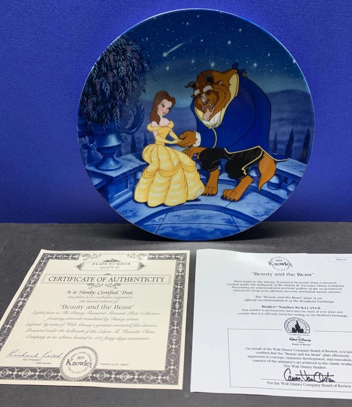 KNOWLES BEAUTY AND THE BEAST PLATE - DISNEY TREASURED MOMENTS COLLECTION - NEW! 3
