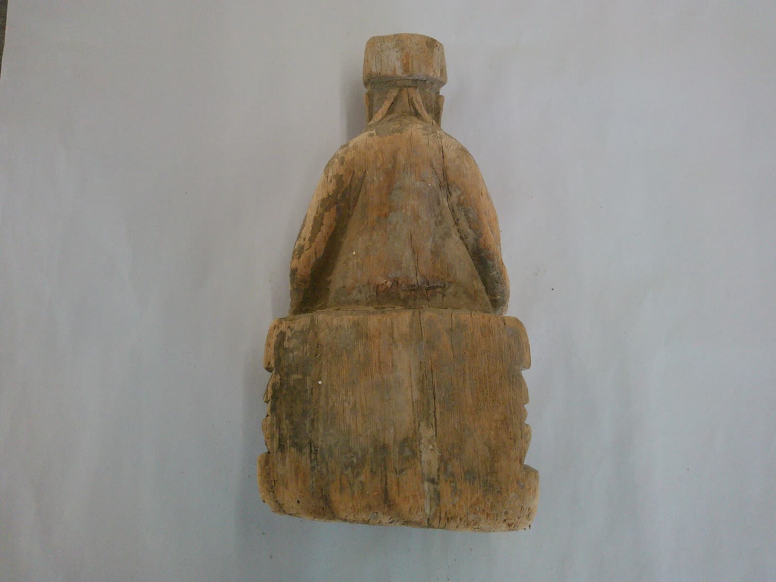 164 Antique Asian Carved 9" Balsa Wood Deity Ancestor Buddha Vintage 6