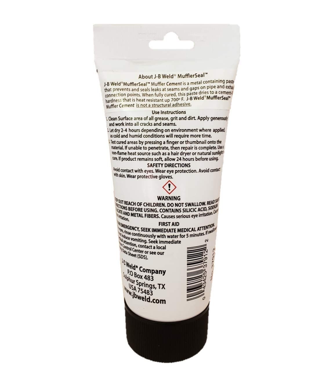 J-B Weld MufflerSeal Muffler Cement Plastic Tube 12 oz., Model Number: 37912 2