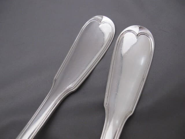 Pair NAPLOEONIC French THREAD Pattern PLATTER SPOONS-F-D NAUDIN 1797-1803 3