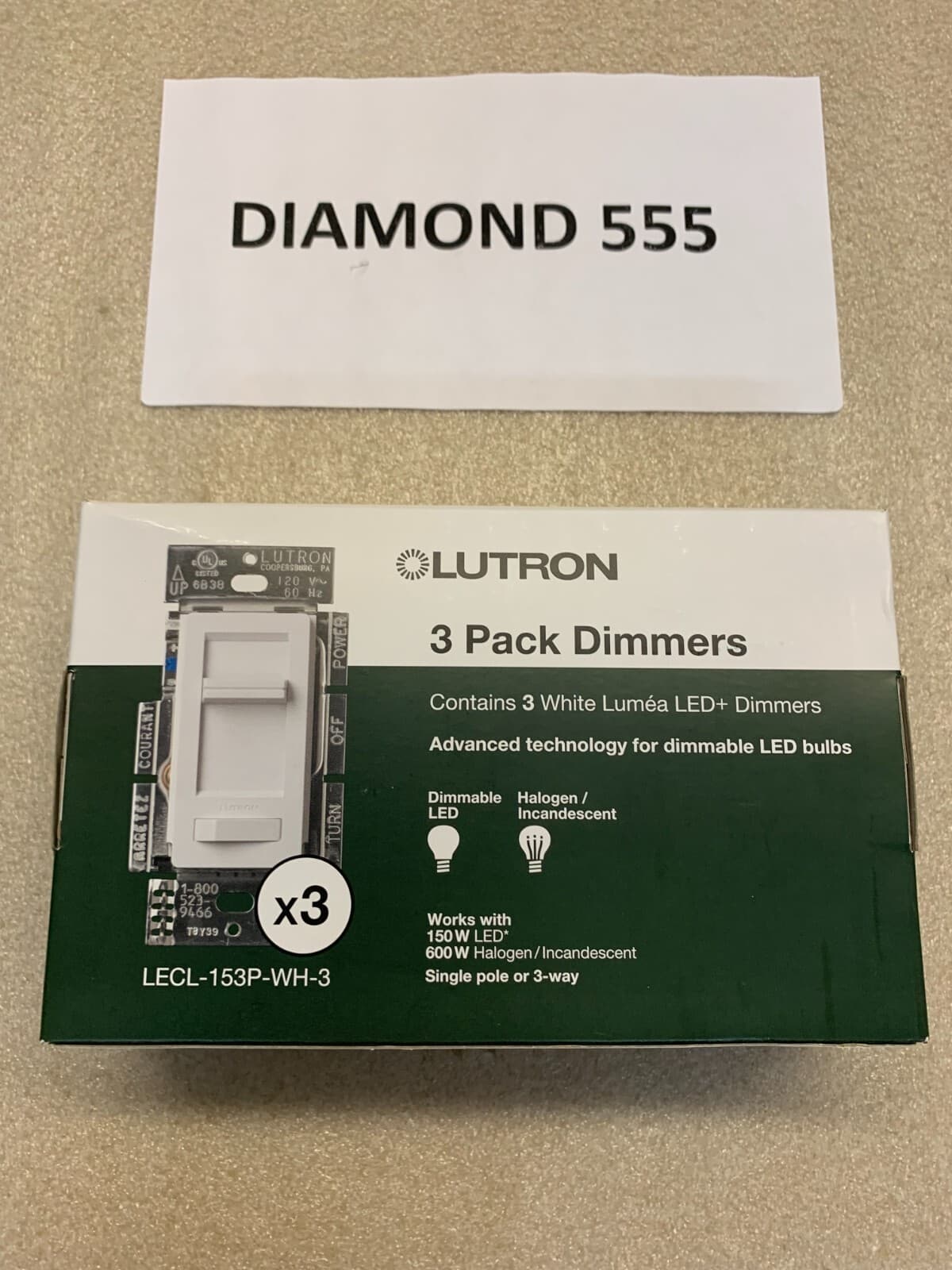 Lutron LECL-153P-WH-3 Lumea LED+ Dimmer Switch - White (3-Pack) | 1911 2