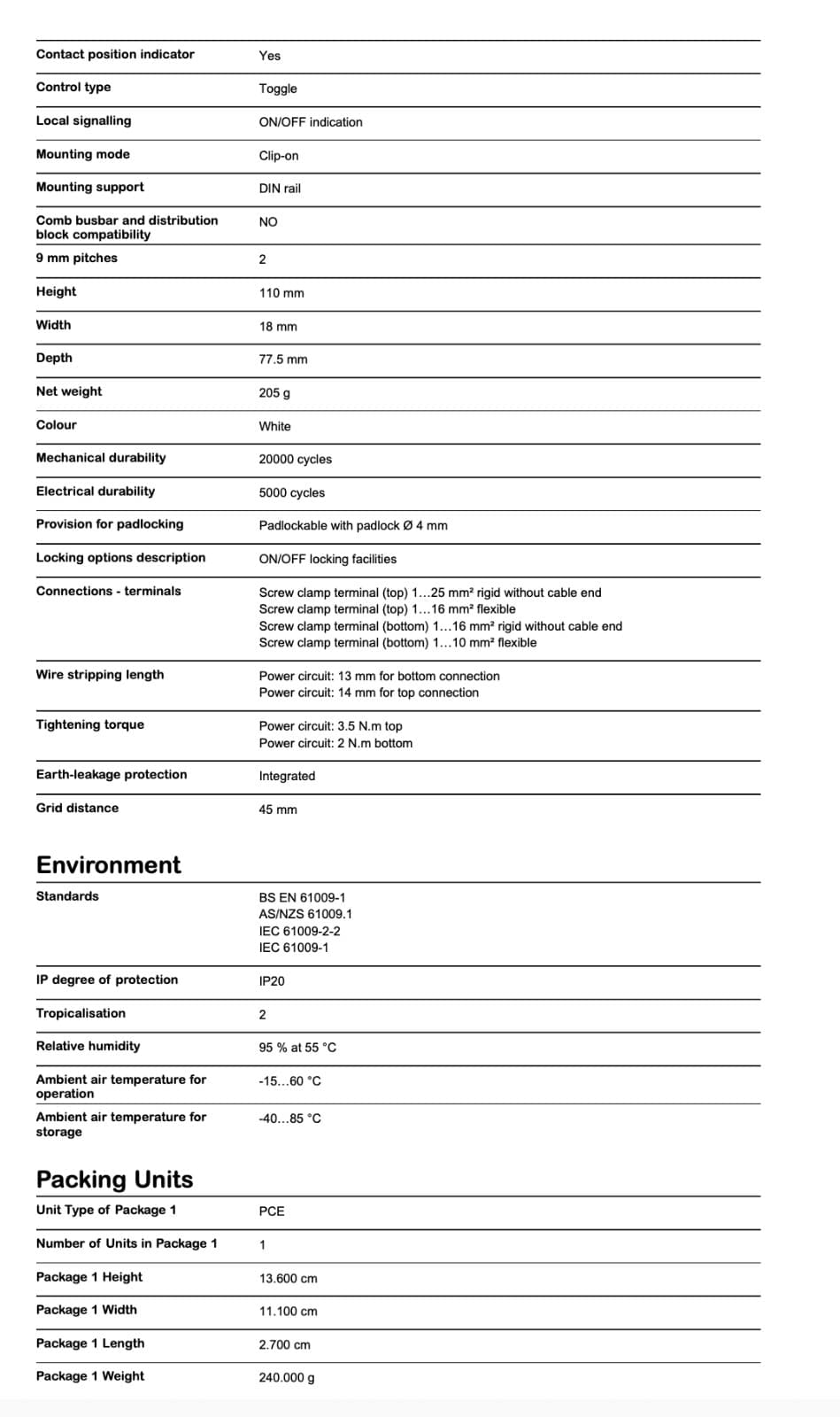 Schneider Electric - RCBO 32A 10kA 1PPNS Acti9 iC60H 30mA 230V / A9D11832 4