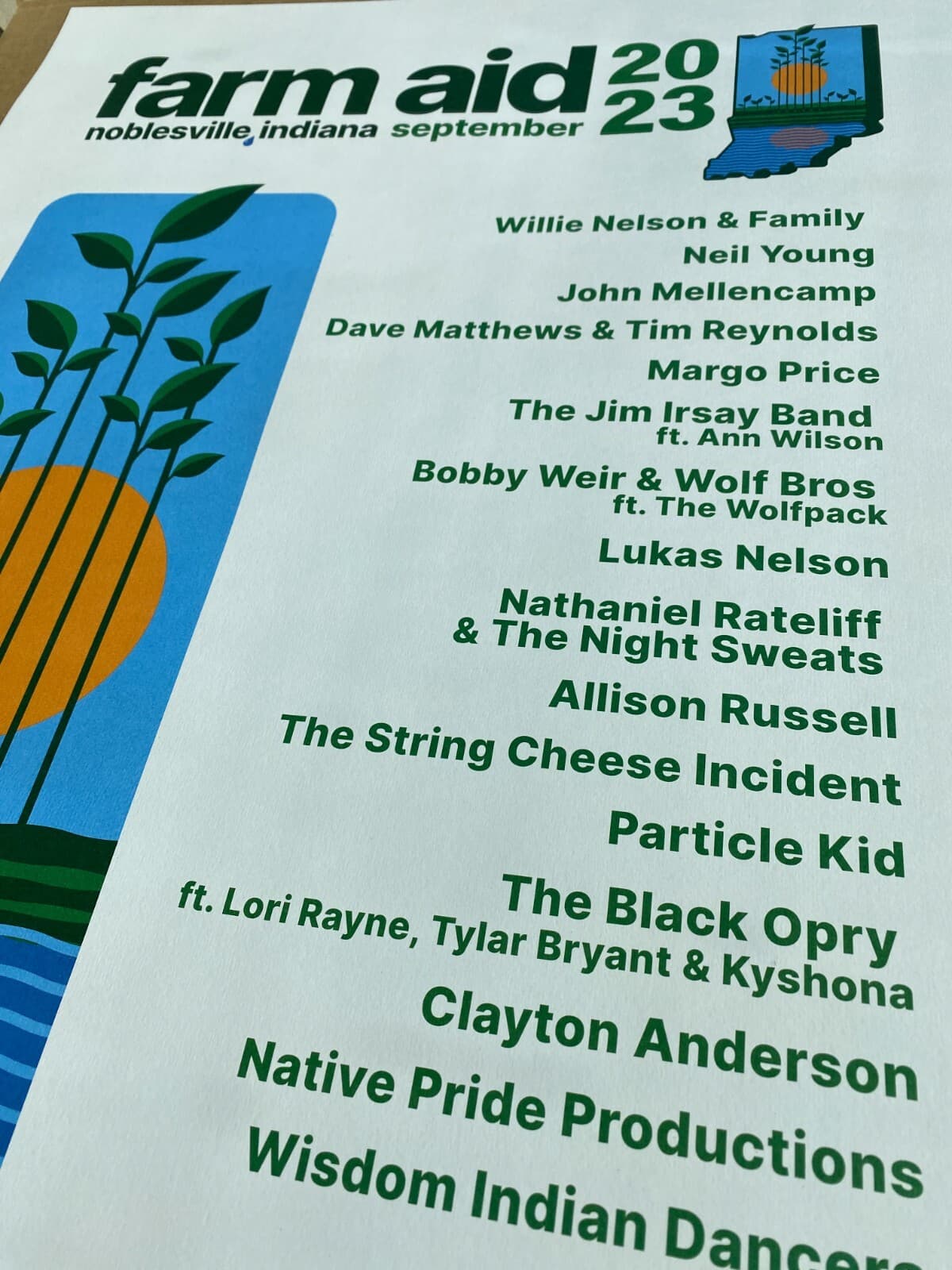 FARM AID HARTFORD 2023 POSTER neil young dave matthews willie nelson bob dylan 5