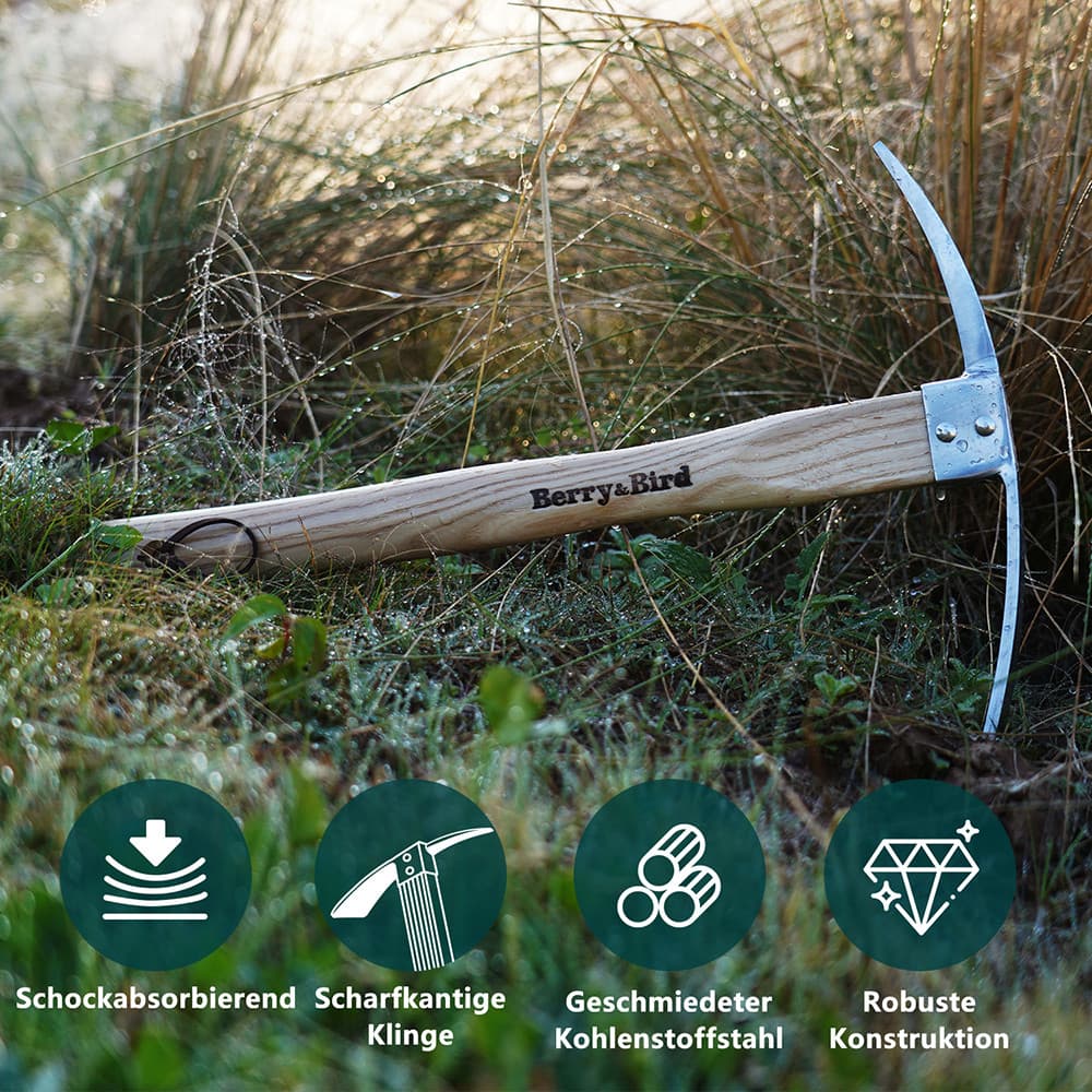 Berry&Bird Garden Pick Mattock Hoe Gardening Pick Axes for Transplanting Digging 4