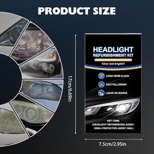 2025 Automotive Headlight Restoration Kit,Headlight Cleaner for Cars,Headlight  5