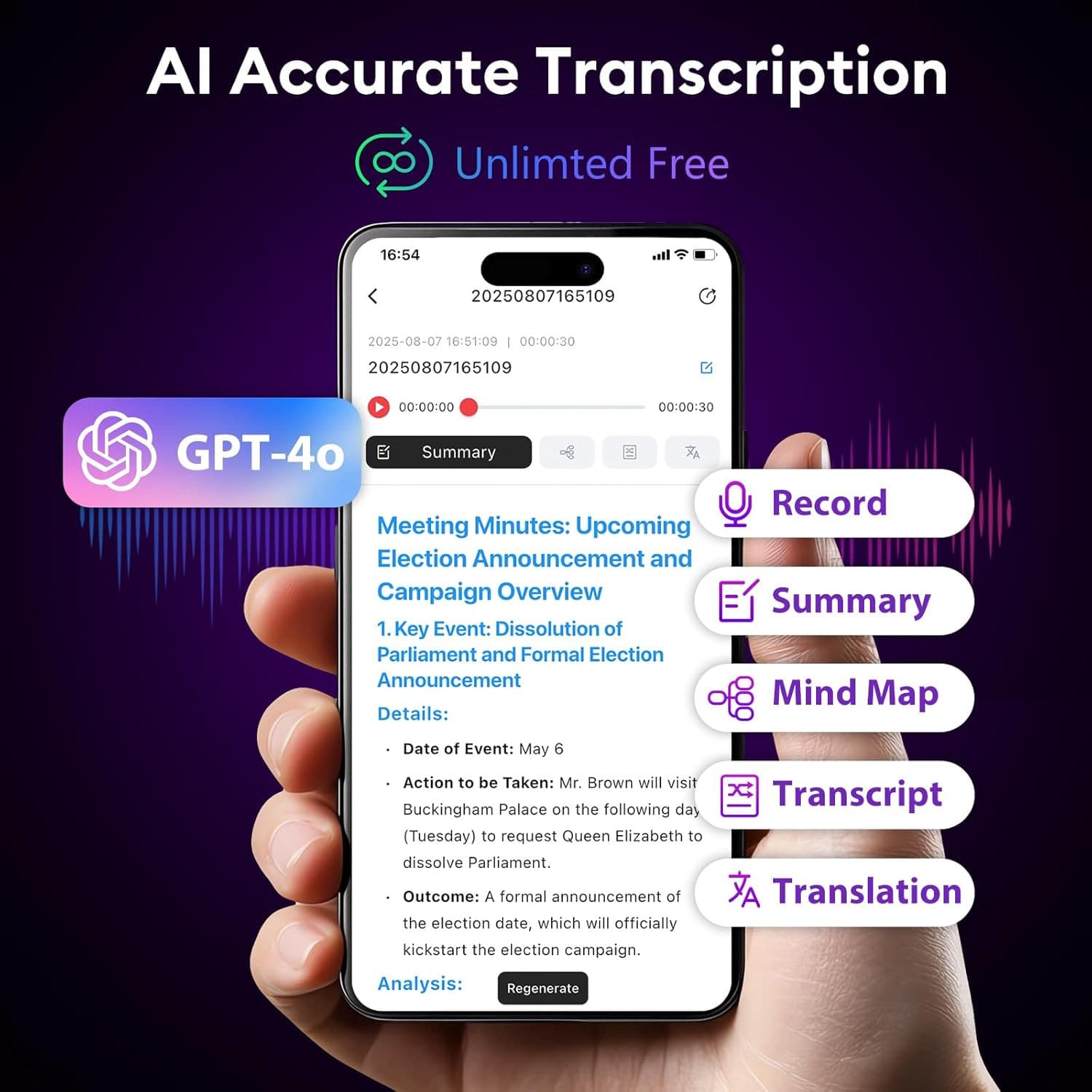 AI Voice Recorder, Free Transcribe & Summarize with AI Technology, Digital Voice 2