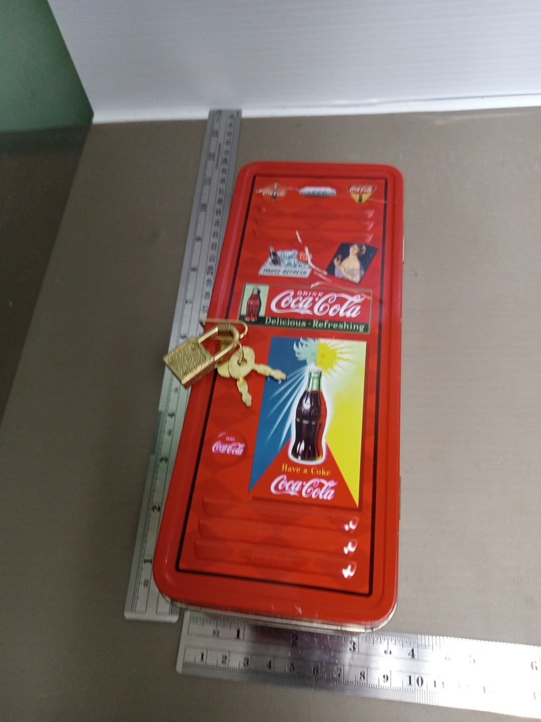 Coca Cola Soda Coke Locker Tin Red Metal Container Box 3