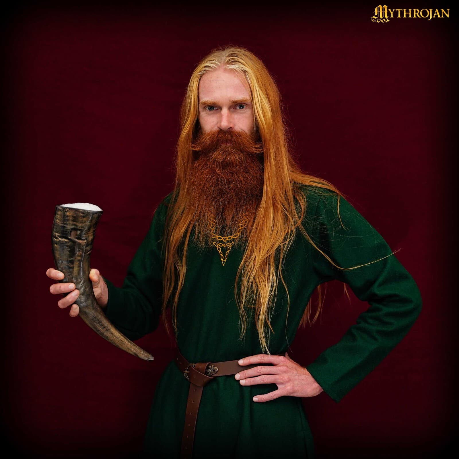 Viking Drinking Buffalo Horn Ale Beer Wine Mead Medieval Reenactment Horn 2