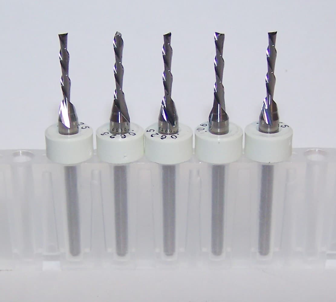 1650Q0625.375A1 Kyocera 1/16" Carbide 2 Flute End Mill Down Cut Long (pack of 5)