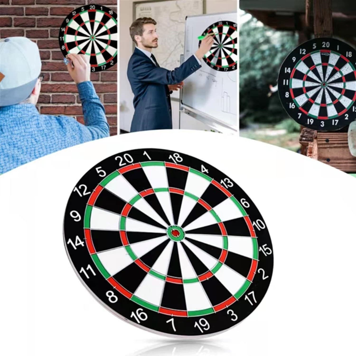 17'' Dart Board, Dartboard Set, Sports, Game, Sisal Bristle w/ 6 Steel-tip Darts 5