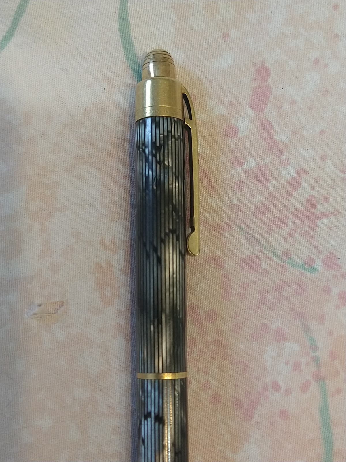 Eversharp Moire Striated Grey Resin Gold Filled Trim Pencil USA Made 6