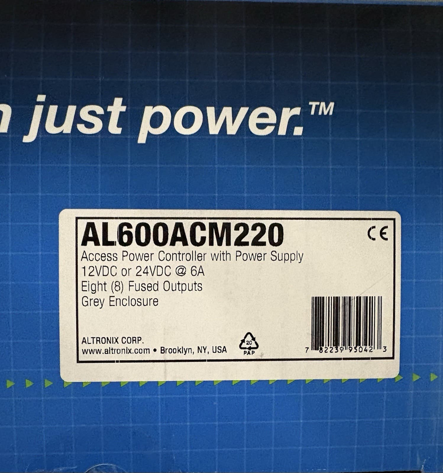 Altronix AL600ACM220 Power Supply, 8 Fused Relay Outputs, 12/24VDC @6A, FAI. 3