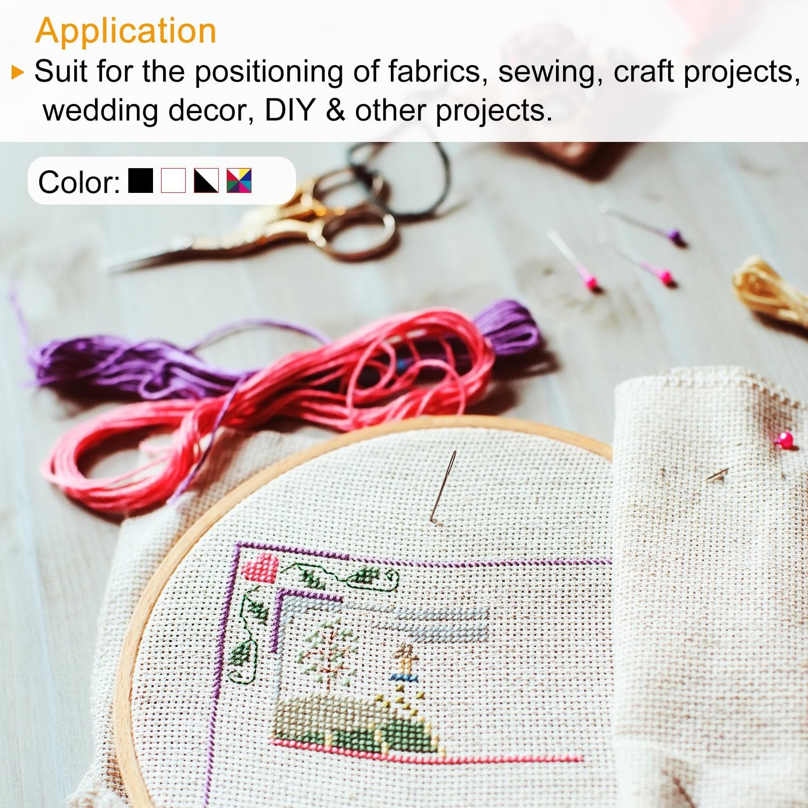 960Pcs Sewing Straight Pins Round Pearl Head for DIY Hand Craft, Multicolor 5