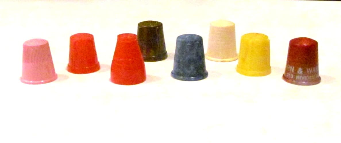 Multicolored Plastic Ridged,pointed,  WARN & WARN SHOES,  Thimbles Lot of 8 4