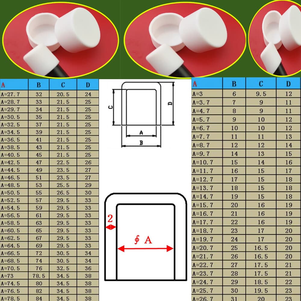 Black End Cap Silicone Rubber Blanking Stopper Cover for Pipe Tube ID 2,8-78,5mm 2