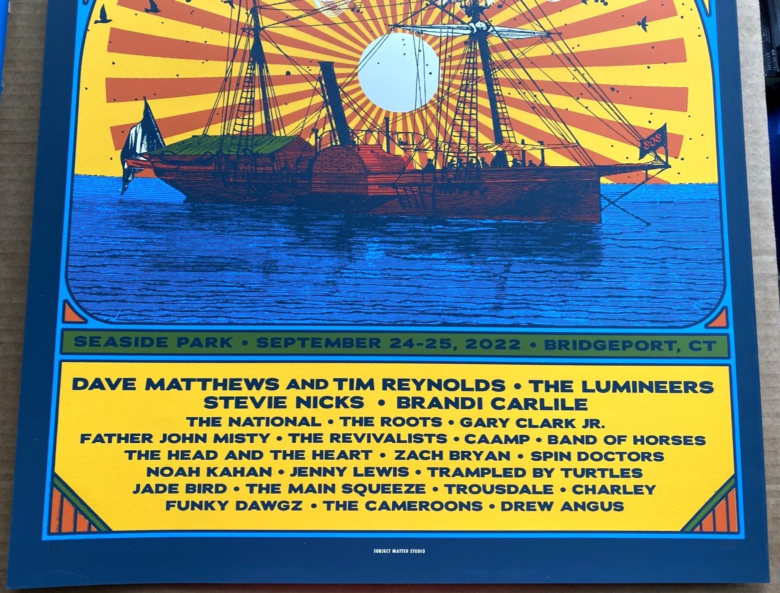 SOUND ON SOUND Bridgeport CT 2022 AP POSTER Dave Matthews Lumineers Noah Kahan 3