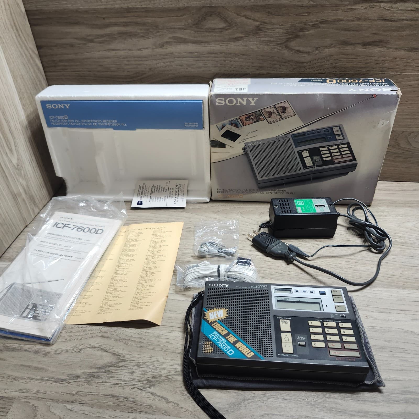 Sony ICF-7600D FM/LW/MW Synthesized Receiver Portable Radio 1980