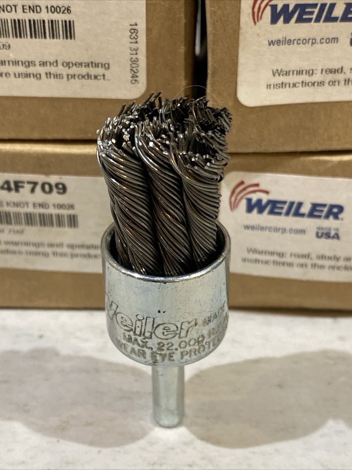6 WEILER 90192 Crs Knot Wire End Brush,Steel,3/4 In. 4F709 1/4" Shank FREE SHIP! 3