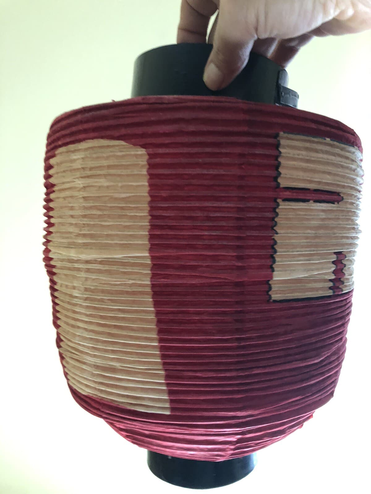 Vintage 2x Japan Chinese Large Red Paper Lanterns 5